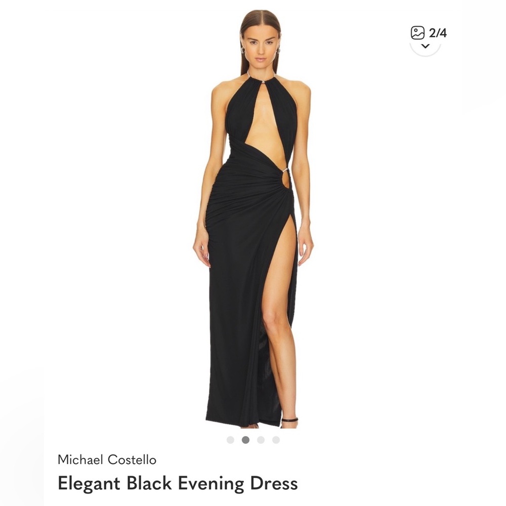 Michael Costello Black Cut Out Gown
